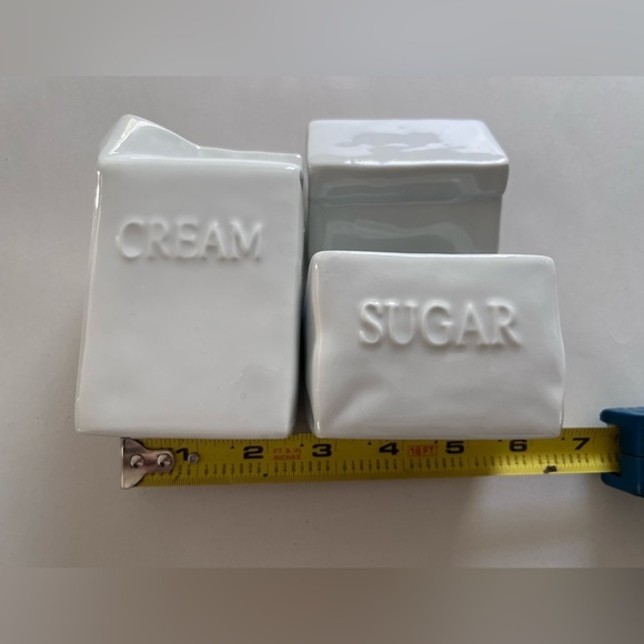 Fitz and Floyd Sugar Bowl and Creamer Everyday White Porcelain - Picture 5 of 6